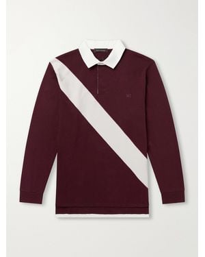 Wales Bonner Prism Linen-Trimmed Cotton-Jersey Polo Shirt - Red