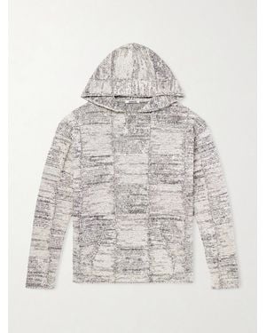 AURALEE Patchwork Cotton And Linen-Blend Hoodie - White