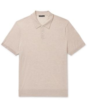 James Perse Slim-fit Cashmere Polo Shirt - Natural