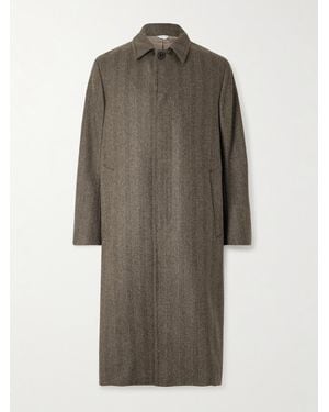 Boglioli Loden Herringbone Wool-blend Coat - Grey