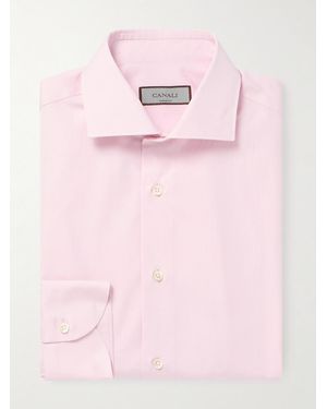 Canali Essentials Cotton-Poplin Shirt - Pink