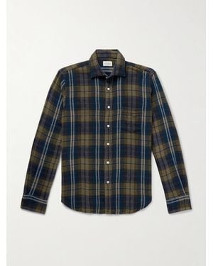 Hartford Paul Checked Cotton-Flannel Shirt - Blue