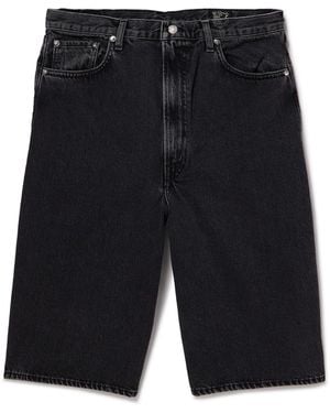 Orslow Super Dad's Wide-Leg Denim Shorts - Black