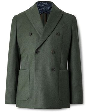 Paul Smith Double-breasted Wool And Cashmere-blend Suit Jacket - Green