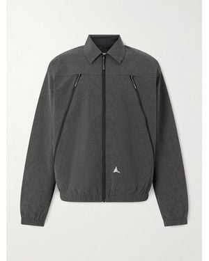 ROA Lamon Logo-Embroidered Micro-Check Shell Jacket - Grey