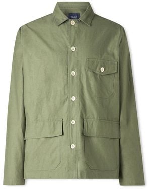 Drake's Cotton-Twill Overshirt - Green