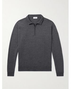 John Smedley Tapton Slim-Fit Merino Wool Half-Zip Jumper - Grey