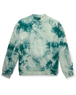 Kapital Tie-Dyed Cotton-Jersey And Printed Quilted Shell Sweatshirt - Green