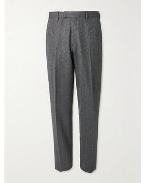 MR P. Straight-Leg Herringbone Virgin Wool Suit Trousers - Grey