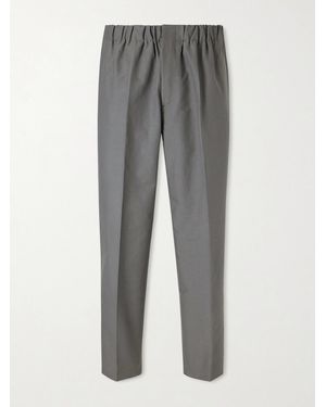 Jil Sander Tapered-leg Cotton Trousers - Grey