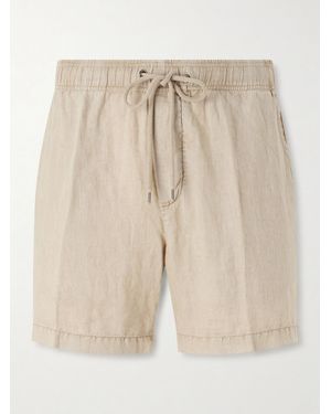 James Perse Straight-leg Garment-dyed Linen Drawstring Shorts - Natural