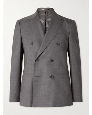MR P. Slim-Fit Double-Breasted Wool Suit Jacket - Grey