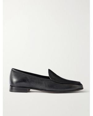 MR P. Full-Grain Deerskin Leather Loafers - Schwarz