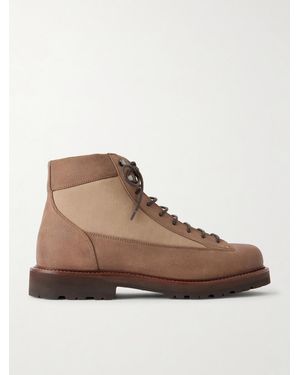 Brunello Cucinelli Nylon-Trimmed Suede Hiking Boots - Brown
