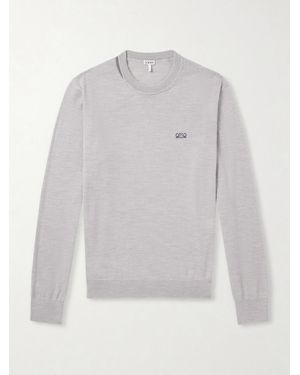 Loewe Anagram-Embroidered Wool-Blend Jumper - White