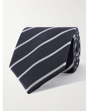 Tom Ford 8Cm Striped Silk-Jacquard Tie - Blue