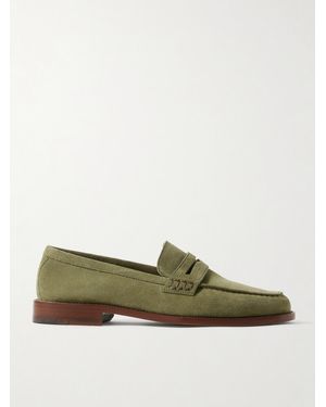 Manolo Blahnik Perry Pennyloafers aus Veloursleder - Grün