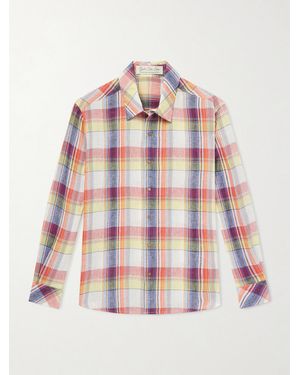 God's True Cashmere Daybreak Checked Linen Shirt - White
