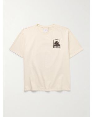 Rhude Moonlight Badge Logo-print Cotton-jersey T-shirt - Natural