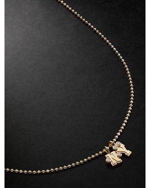 Greg Yuna Babÿ Umlaut Initial 18-karat Gold Diamond Pendant Necklace - Black