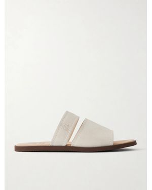 Brunello Cucinelli Suede Sandals - White