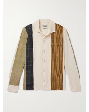 A Kind Of Guise Atrato Patchwork Cotton-canvas Shirt - Natural