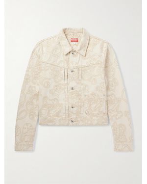 KENZO Verdy Jeansjacke mit Stickereien - Natur