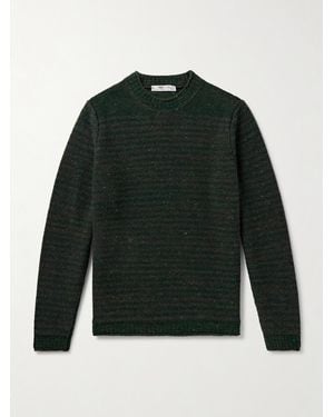 Inis Meáin Gestreifter Pullover aus einer Merinowoll-Kaschmirmischung - Grün