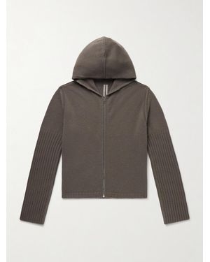 Rick Owens Las Palmas Ribbed Cashmere Zip-Up Hoodie - Grey
