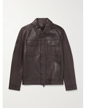 Yves Salomon Leather Blouson Jacket - Brown