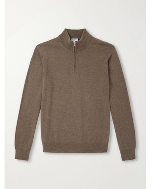 Sunspel Cashmere Half-zip Sweater - Brown