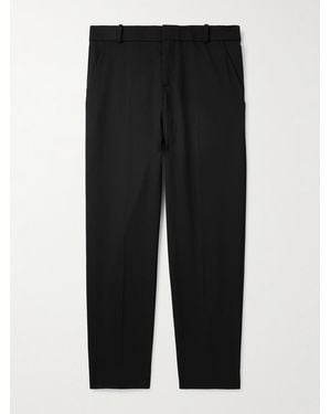 Balmain Straight-Leg Cropped Wool-Twill Trousers - Black