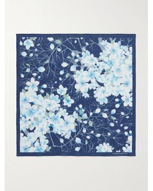 Blue Blue Japan Sakura Kaza Printed Cotton-Voile Bandana - Blue