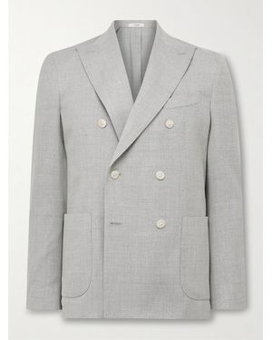 Boglioli Unstructured Double-Breasted Virgin Wool Blazer - Grey