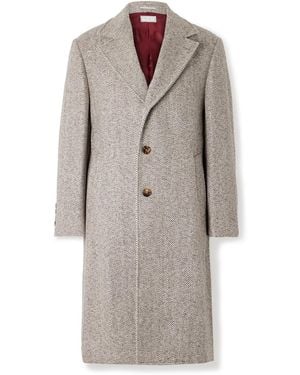 Brunello Cucinelli Heringbone Woven Coat - Gray