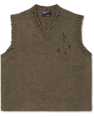 Enfants Riches Deprimes Distressed Wool Sweater Vest - Green