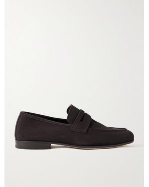 MR P. Suede Penny Loafers - Black