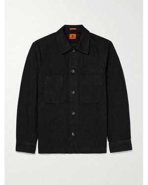 Barena Capitan Washed Denim Overshirt - Black