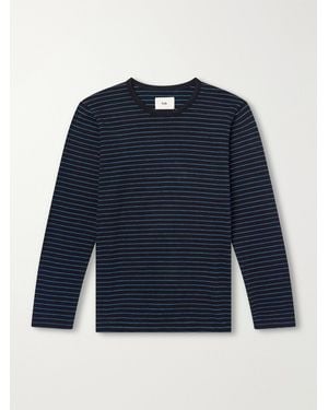 Folk Striped Cotton T-shirt - Blue