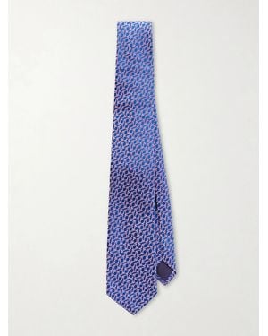 Charvet 8.5Cm Silk-Jacquard Tie - Purple