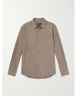 Portuguese Flannel Espiga Herringbone Cotton Shirt - Grey