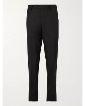 MR P. Grosgrain-Trimmed Virgin Wool Tuxedo Trousers - Black