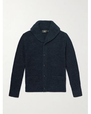 RRL Shawl-Collar Ribbed Cotton Cardigan - Blue