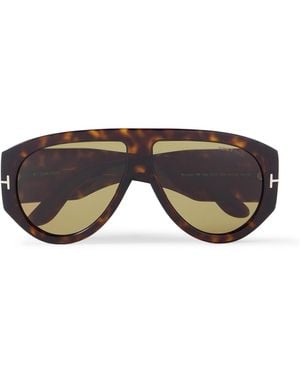 Tom Ford Bronson Aviator-Style Tortoiseshell Acetate Sunglasses - Brown