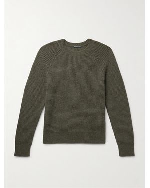 James Perse Waffle-Knit Cashmere Sweater - Green