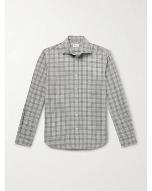 Hartford Paul Checked Cotton-Flannel Shirt - Grey