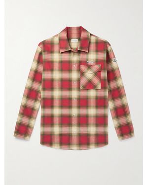 Moncler Checked Cotton-Flannel Shirt - Red