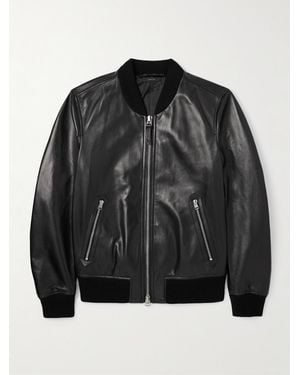 Tom Ford Leather Bomber Jacket - Black