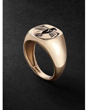Jacquie Aiche Thunderbird Signet Ring - Black