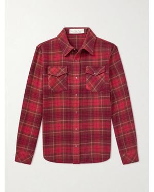 God's True Cashmere Love Checked Cashmere Shirt - Red
